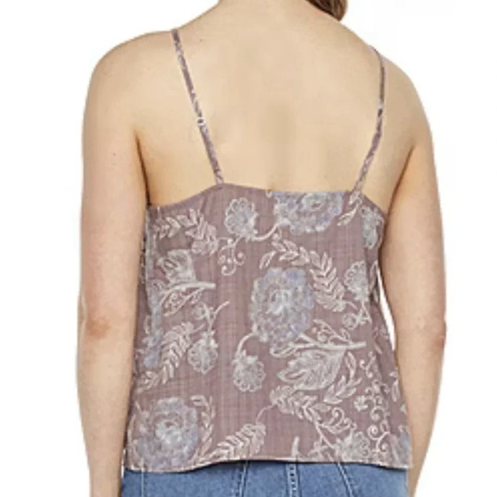 Ana‎ sweetheart, neck tank top Nova Floral Brown Blue Misses XXL NWT - Picture 2 of 3